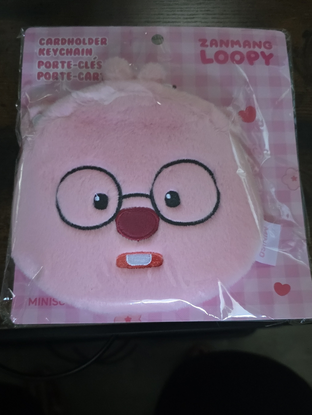 Zanmang Loopy Pink Plush Cardholder Keychain